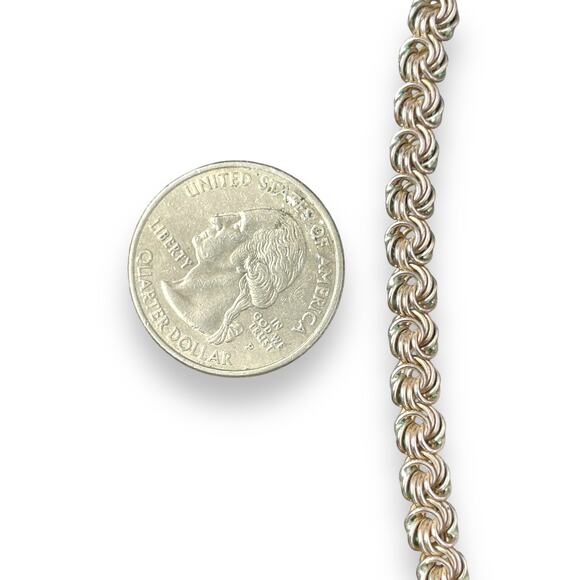 Vermeil Sterling Curled Spirals Link necklace 18 inch - Picture 3 of 4